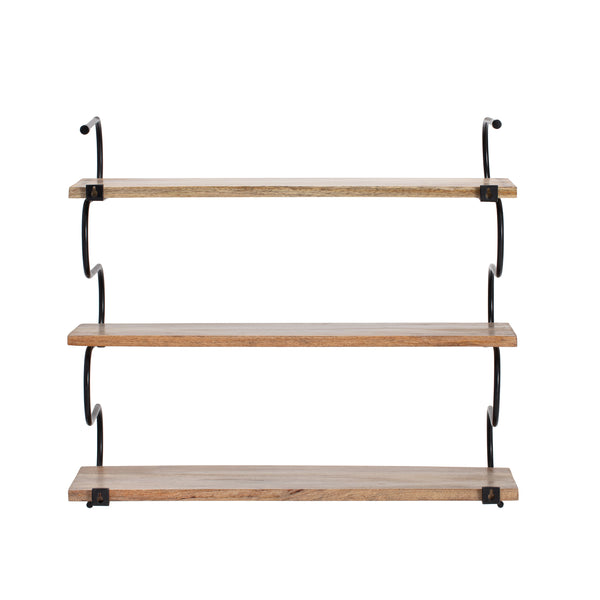 Wooden on sale slatpipe shelf