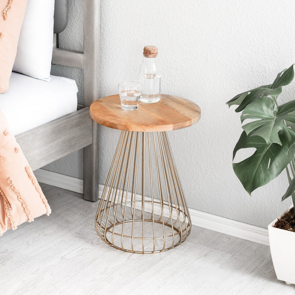 Melody Designer Cage Table - Gold